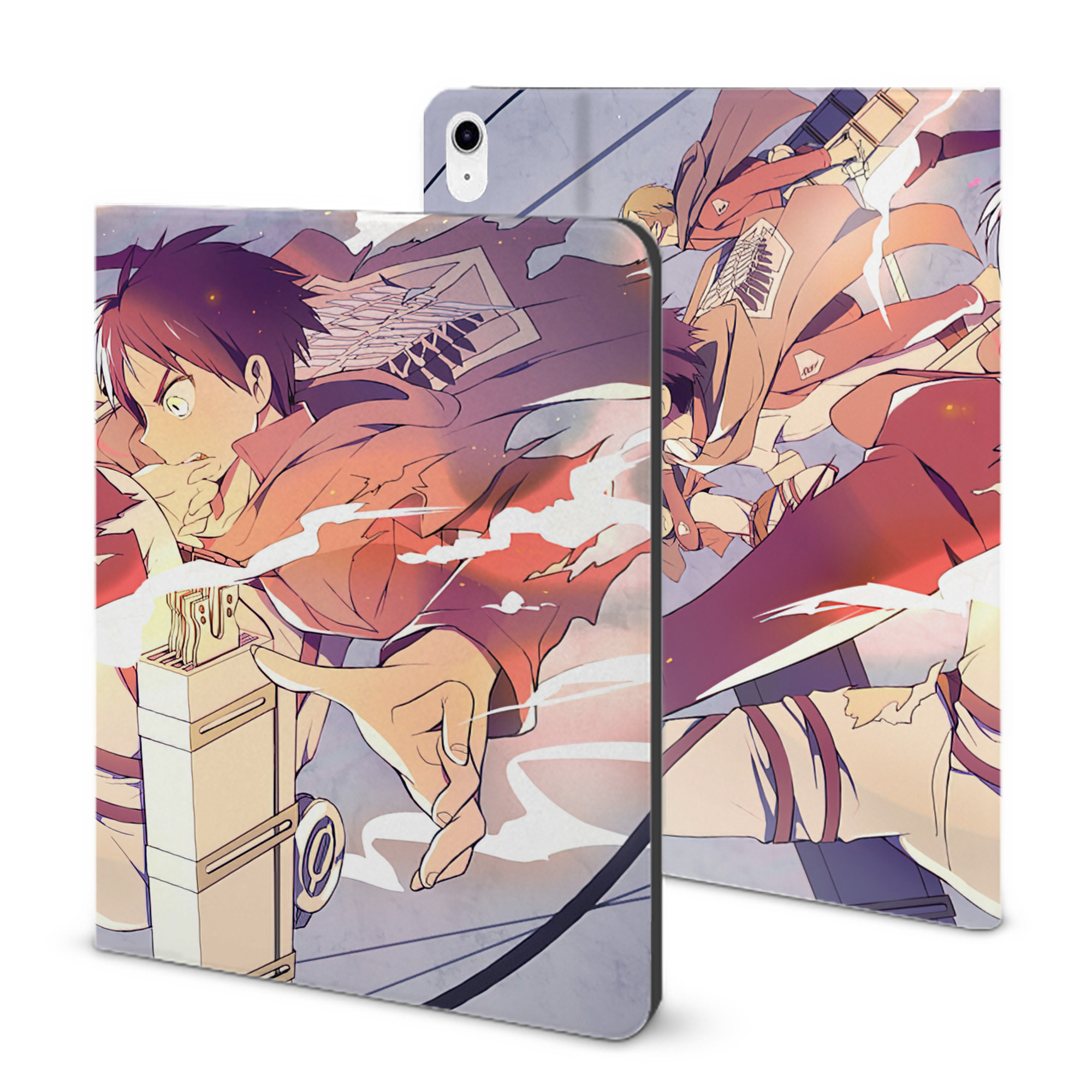 （画像用） 進撃の巨人 Attack on Titan IPad ケース ブック型 PUレザー TPU 耐衝撃 軽量 薄型 ペン収納なし 全面保護 IPad 各モデル対応